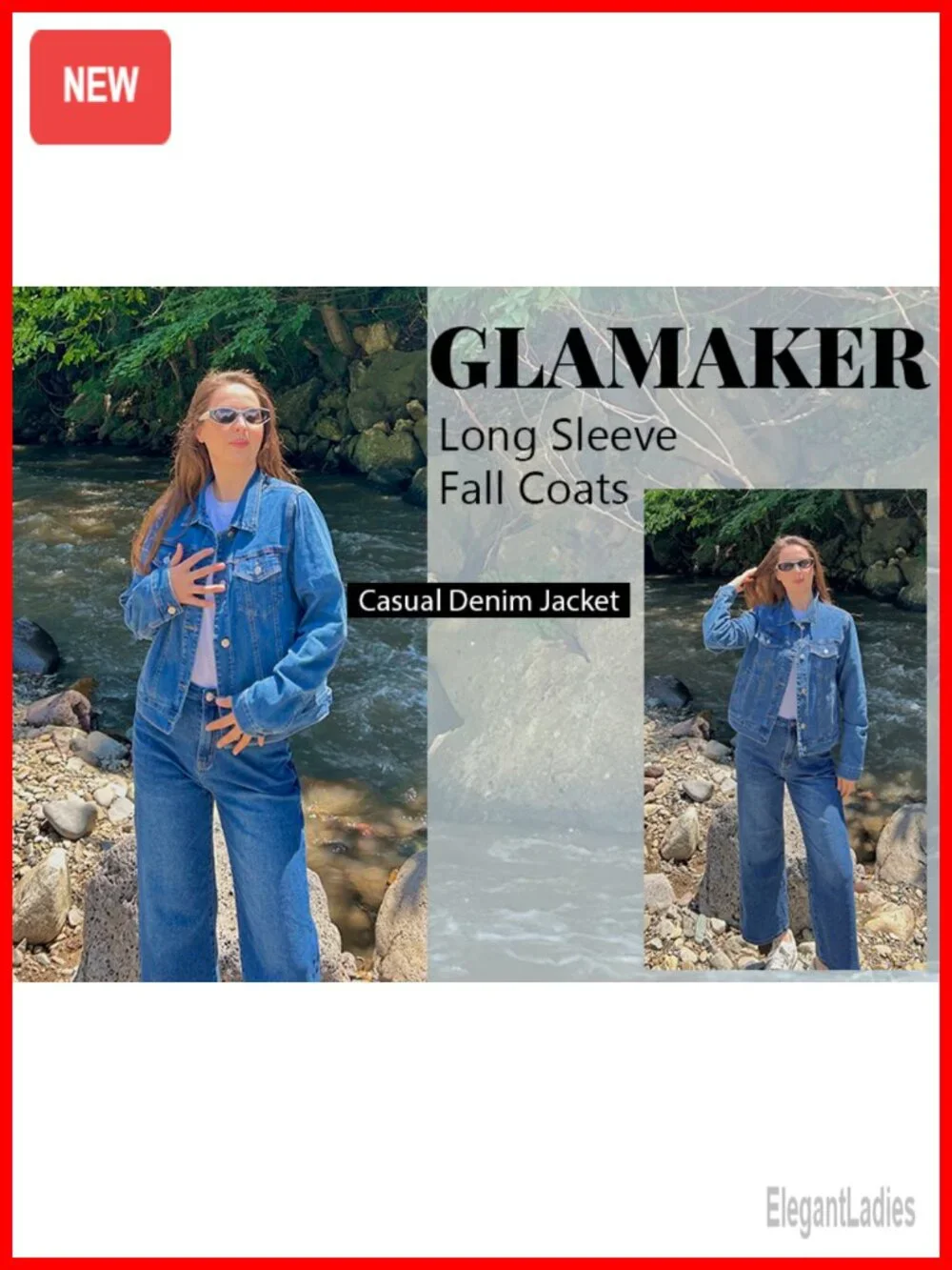Women's Denim Jacket Classic Long Sleeve Button Down Fitted Western Coat with